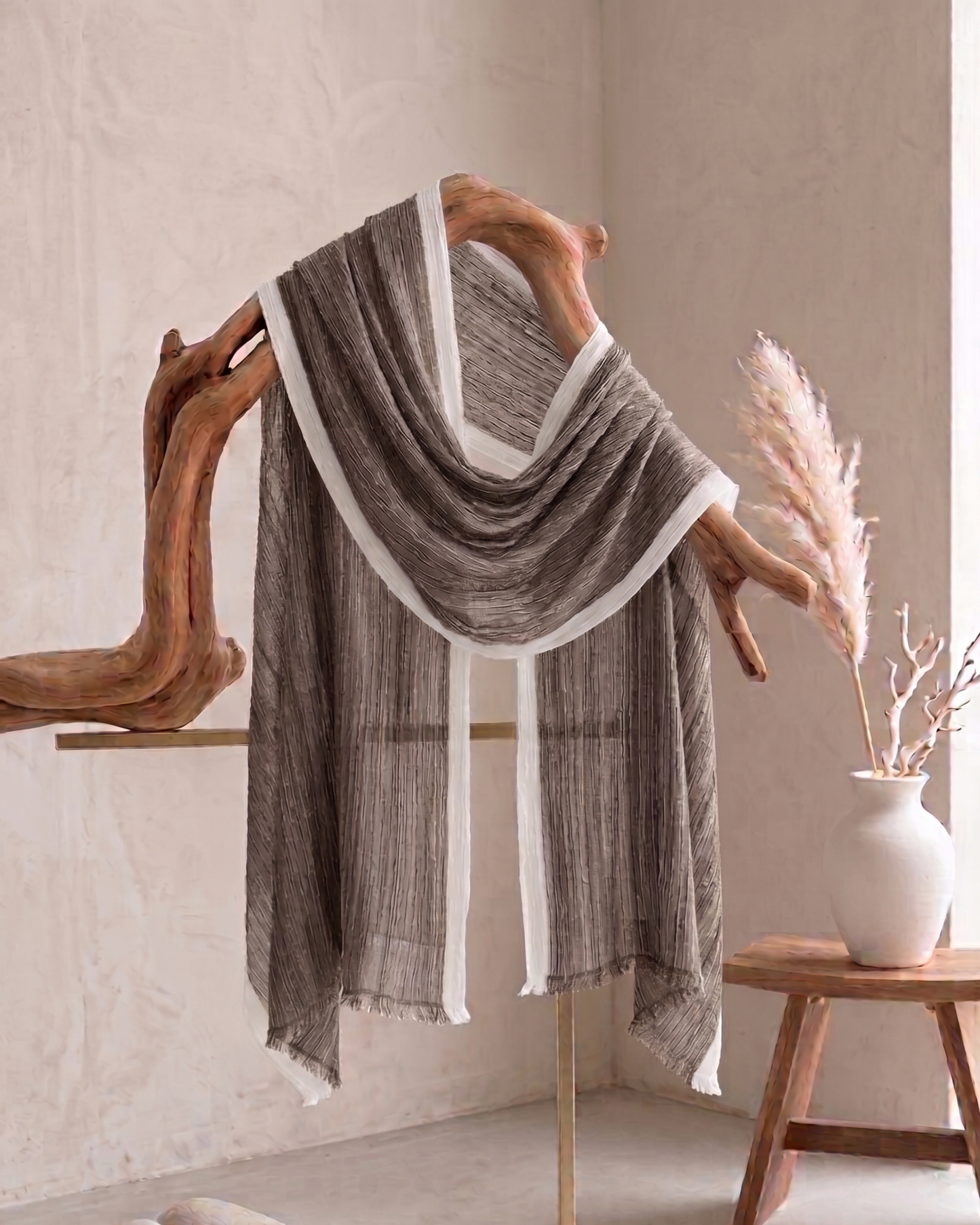 Marble White Stripes Hijab
