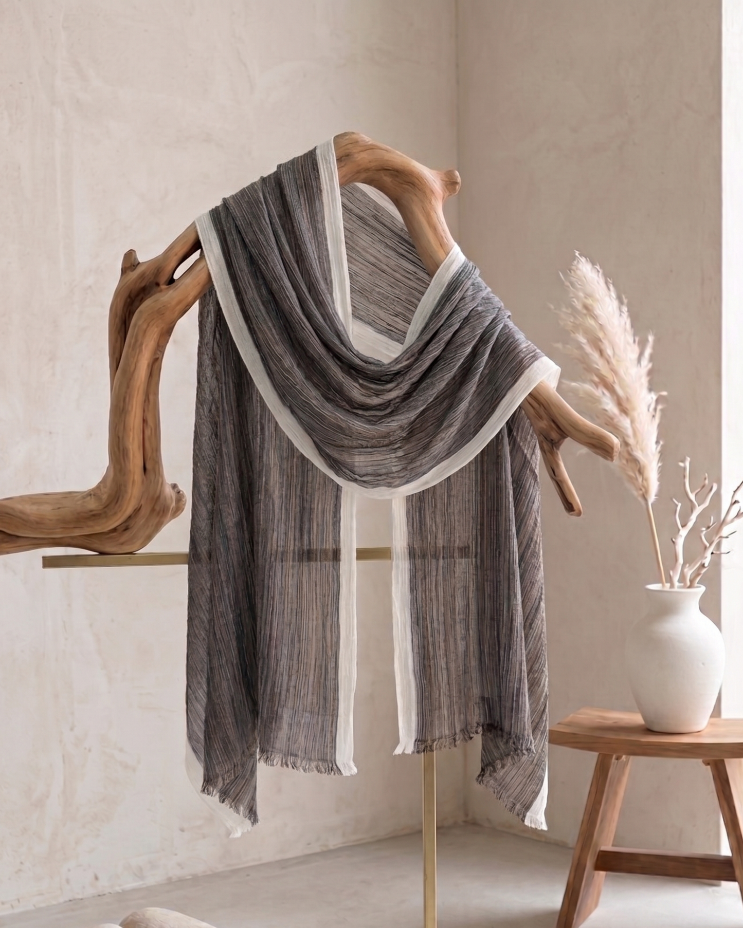 Marble White Stripes Hijab