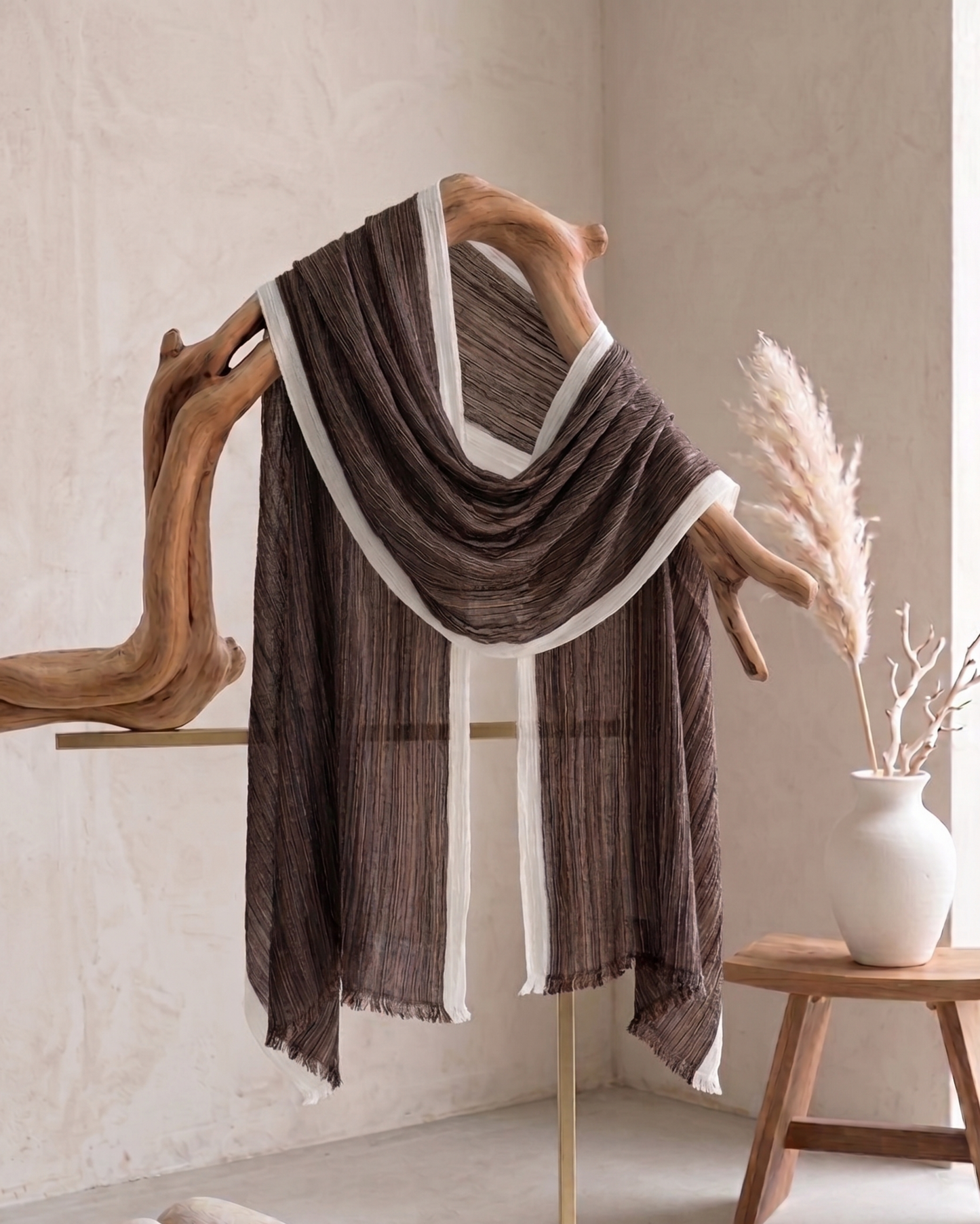 Marble White Stripes Hijab