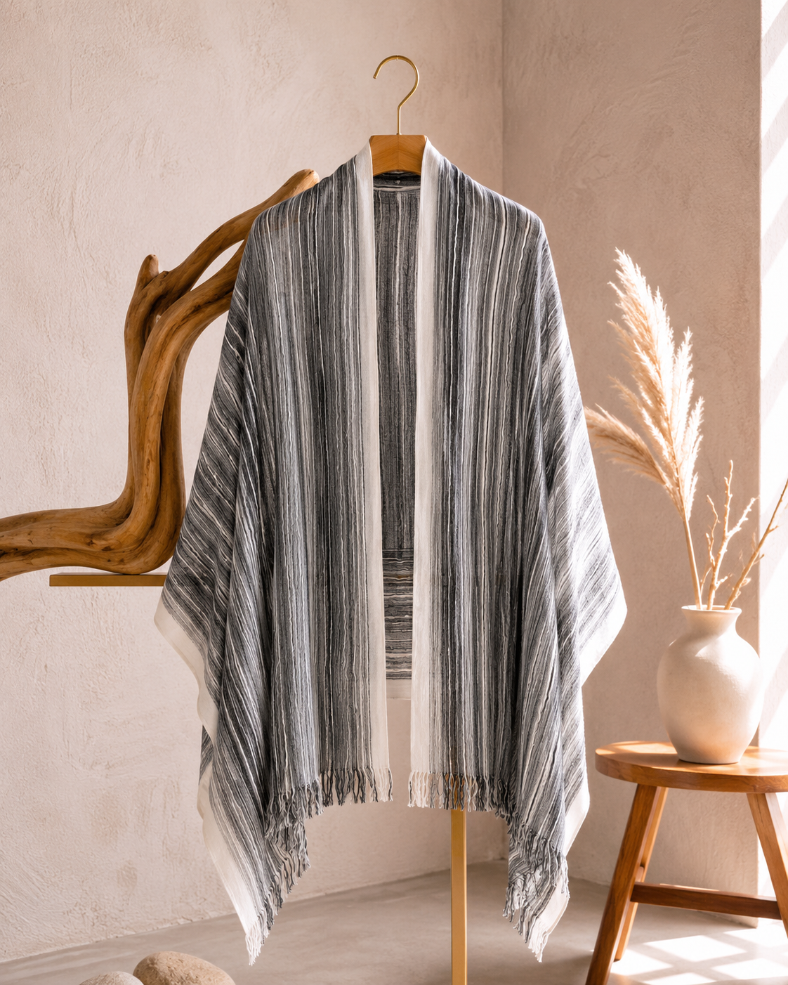 Marble White Stripes Hijab