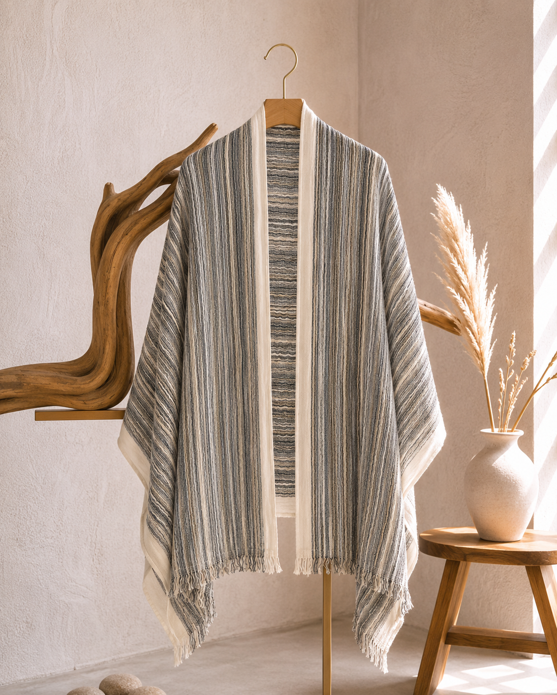 Marble White Stripes Hijab